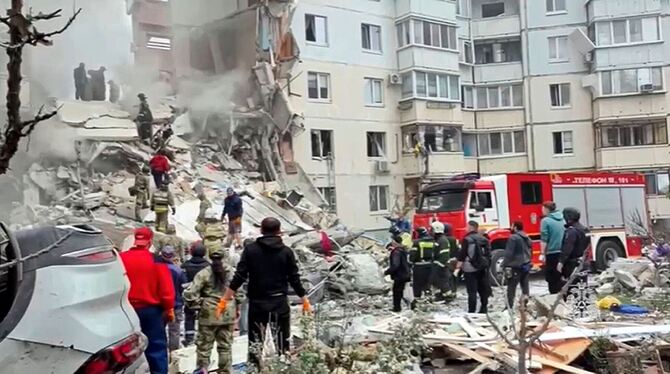 Hochhaus in russischer Stadt Belgorod bei Angriff getroffen