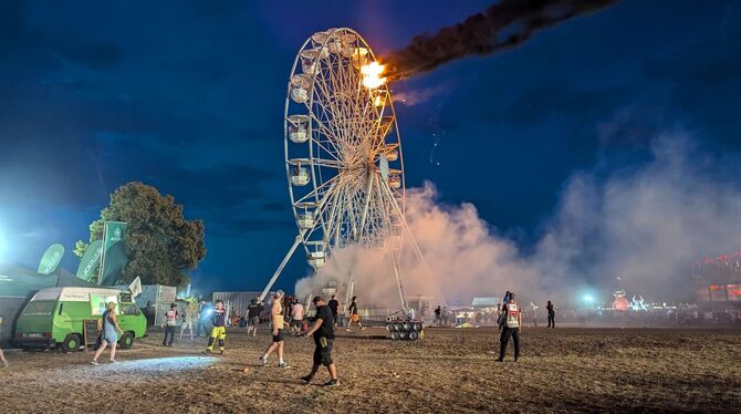 Highfield Festival - Riesenrad brennt
