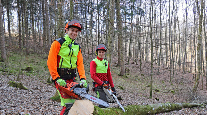 Auf dem dritten Rang landeten beim letzten Mal die jungen Forstwirt-Azubis, festgehalten von Maria Bloching.