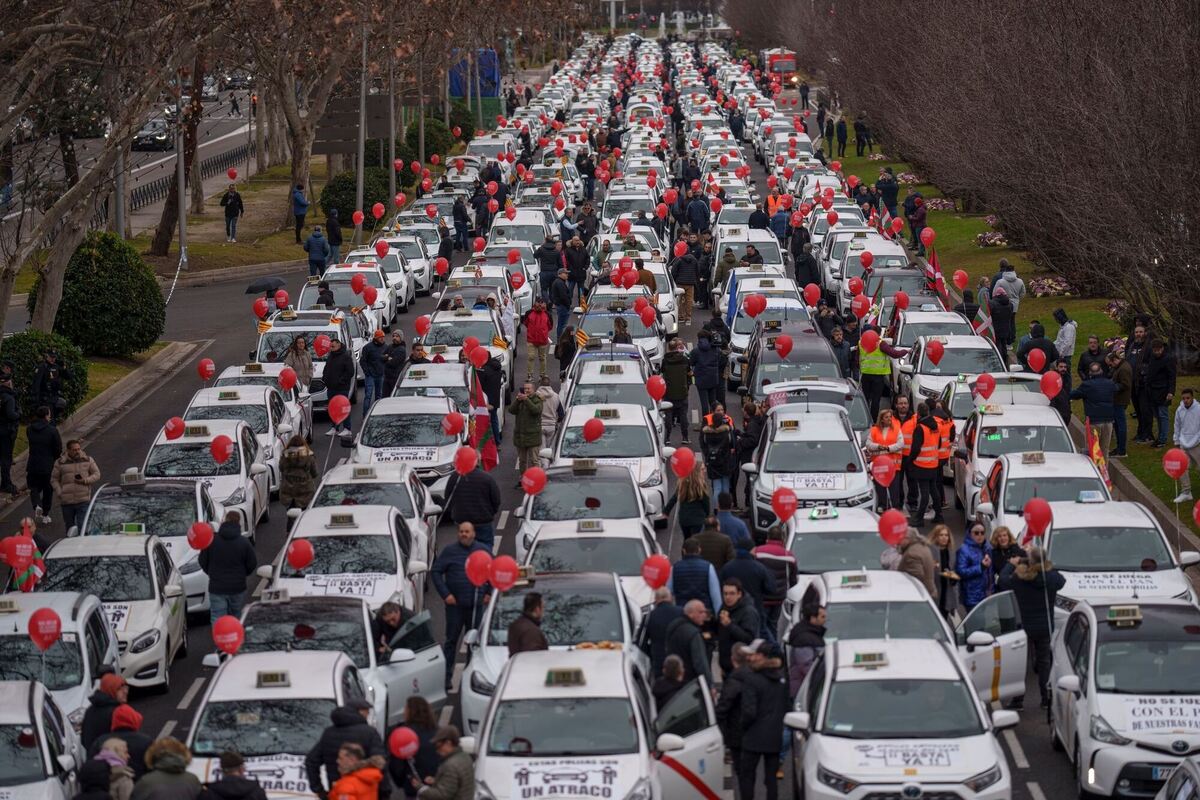Taxifahrer protestieren in Spanien