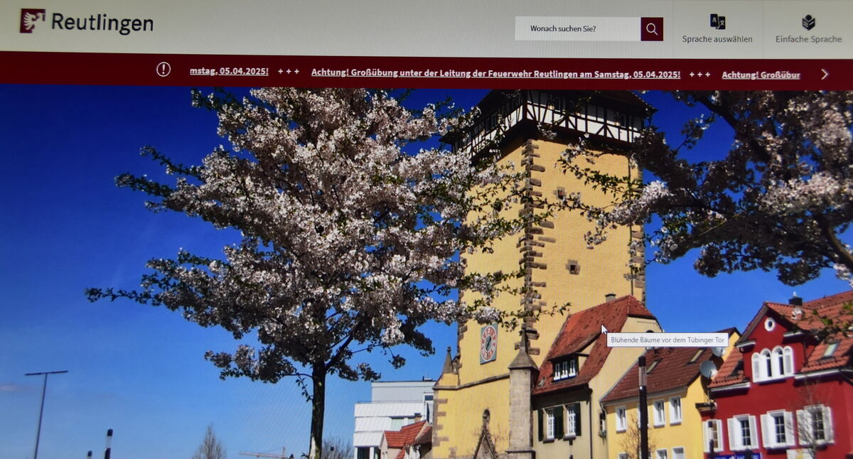 Webseite Stadt Reutlingen FOTO MEYER