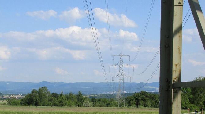 Hochspannungsleitungen bei Walddorfhäslach Hochspannungsleitungen bei Walddorfhäslach müssen ausgebaut werden.Foto: Müller