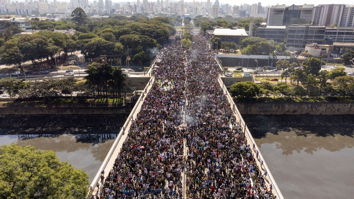 Evangelikaler Glaubensmarsch in Sao Paulo