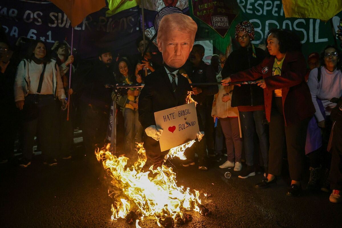 Protest gegen Trumps Zollpläne in Brasilien Protest gegen Trumps Zollpläne in Brasilien