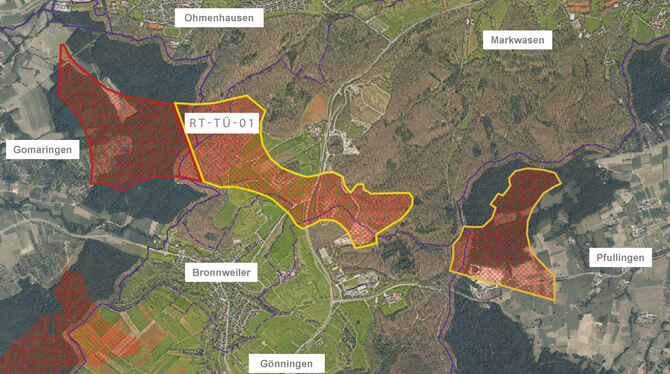 Windpark Käpfle RT-TÜ-01: Um diese Fläche geht es im Südraum auf Reutlinger Gemarkung.