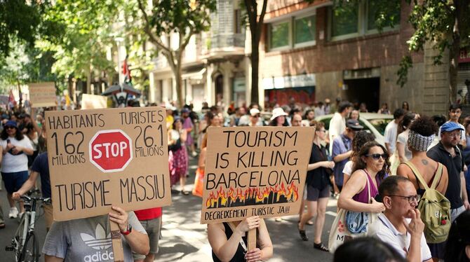 Protest gegen Übertourismus - Spanien Protest gegen Übertourismus - Spanien