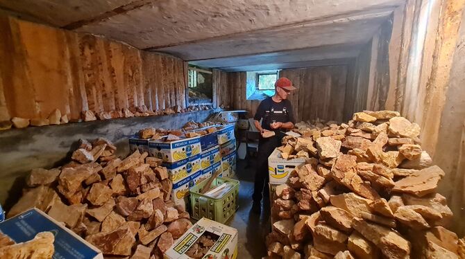 Böttinger Marmor Schulhaus Braig Zu schade für den Keller: Die Steine im Böttinger Schulhaus sollen »artgerecht« verwendet werden, wünscht sich Edgar Braig.