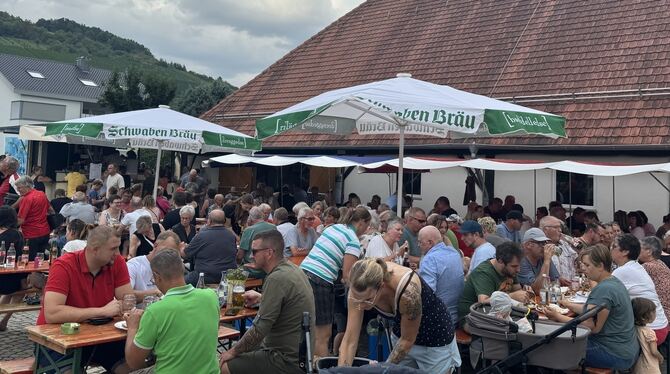Einen entspannten Sommerabend vor der Inneren Kelter genossen die zahlreichen Besucher des Göckelesfestes. FOTO: RUOF