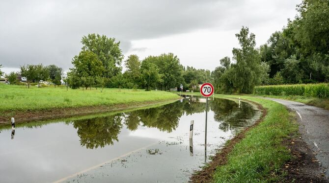 Überflutungen wegen Starkregen in Baden-Württemberg