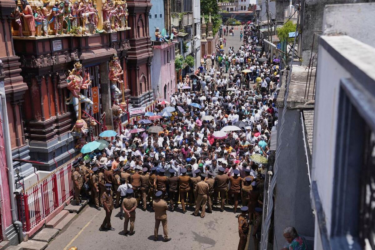 Demonstration für verhafteten Ex-Präsidenten Sri Lankas Demonstration für verhafteten Ex-Präsidenten Sri Lankas