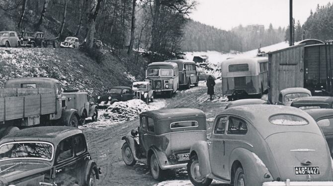 In den 1950ern bekamen die Pferde Konkurrenz von PS unter der Haube. Zu den Hengstschauen kamen nun auch viele Gäste in Omnibuss