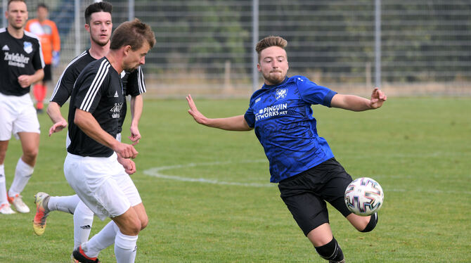 Dreifacher Torschütze für den TSV Holzelfingen beim 10:0-Kantersieg gegen die TSG Münsingen: Jerome Schnitzer.  FOTO: BAUR