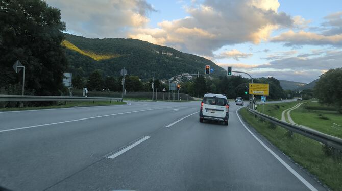 Bleiche-Kreuzung Noch im September wird der Umbau des Knotenpunktes Bleiche beginnen. Das Bild zeigt die Kreuzung aus Autofahrer-Sicht aus Richtu