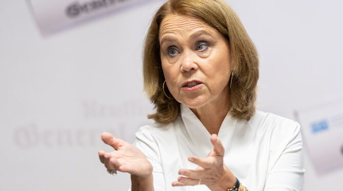 Petra Olschowski Petra Olschowski beim GEA-Interview: Die Landesministerin (Grüne) fördert Wissenschaft und Kultur in Baden-Württemberg.