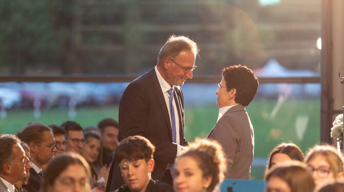 Joachim Walter hatte sich gewünscht, dass Justizministerin Marion Gentges die Festrede zu seiner Verabschiedung hält. Diesen Wun