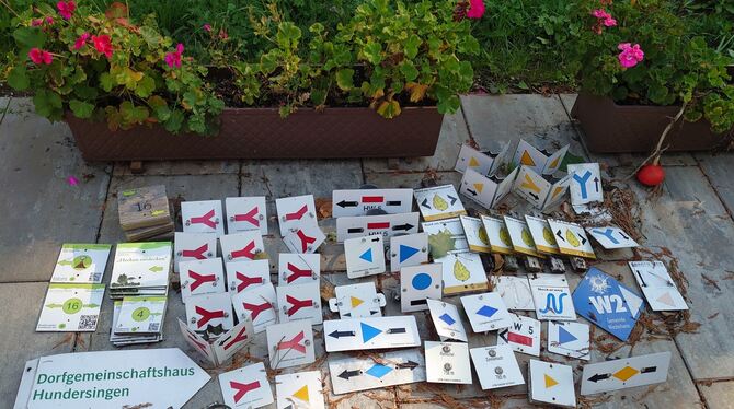 alb wegewart Da kommt was zusammen: Ausgediente Markierungen.