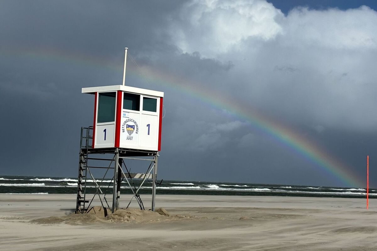 Wetter an der Nordsee -. Regenbogen