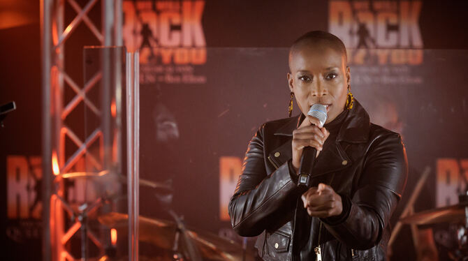 Aisata Blackman bei der Darsteller-Vorstellung im August, sie spielt die »Killer Queen« im Musical »We Will Rock You«.