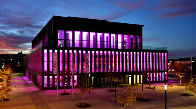 Am Samstag ist es wieder so weit: Zwischen 22 Uhr und Mitternacht erstrahlt die Stadthalle Reutlingen in markantem Pink. FOTO: G