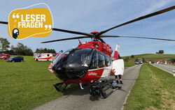 Im Fall des schweren Arbeitsunfalles von Sonnenbühl flog dieser Rettungshubschrauber den Schwerverletzten in eine Klinik.
