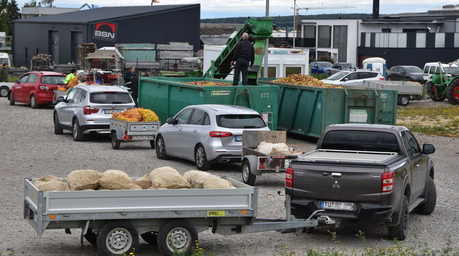 Bis zu vier Stunden kann es samstags schon mal bei der Obstabgabe dauern