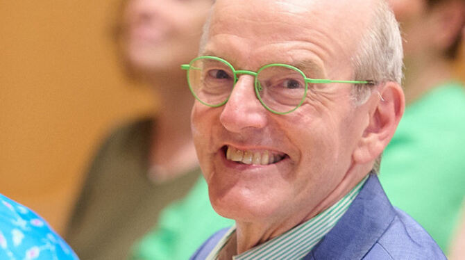 Stede Hans-Jürgen Stede bei seiner Verabschiedung im Juli 2024 in der Eninger Grieshaber-Halle.