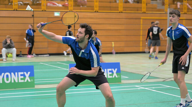 In zwei Einzel- und zwei Doppelspielen nicht zu bezwingen: Steffen Heldmaier von der TuS Metzingen. FOTO: BAUR In zwei Einzel- und zwei Doppelspielen nicht zu bezwingen: Steffen Heldmaier von der TuS Metzingen. FOTO: BAUR