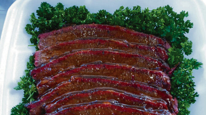 Dettingen Grill-Weltmeisterschaft So sieht ein Brisket aus, das bei der Grill-Weltmeisterschaft in den Top Ten gelandet ist.