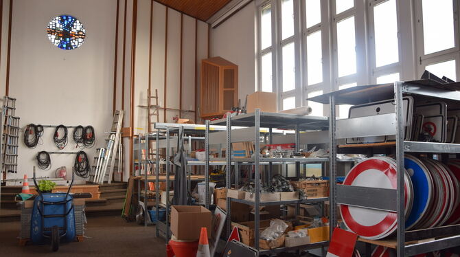 Der Bauhof ist derzeit in der ehemaligen neuapostolischen Kirche untergebracht.