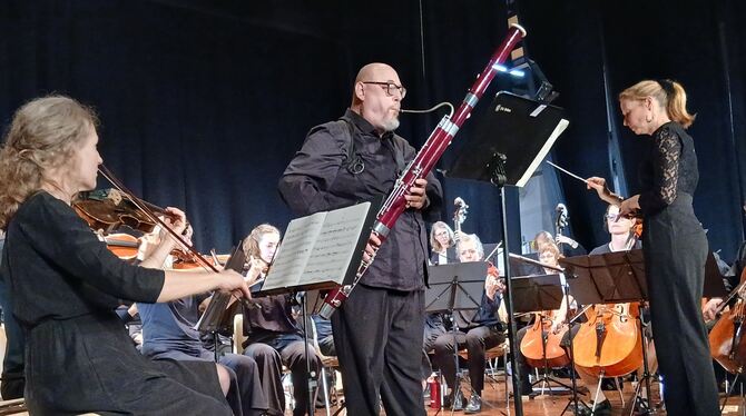 Heimspiel für den Fagottisten: Maurizio Fedi als Solist beim Auftritt des VHS-Orchesters in Agliana.
