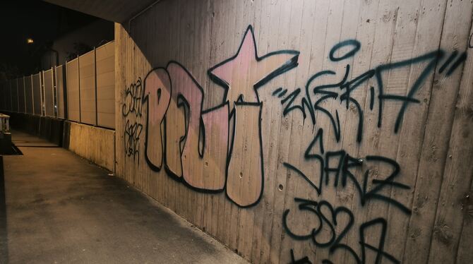 Kaum war die neue Eisenbahnbrücke in Wannweil da, hat sich hier schon jemand verewigt. Die Gemeinde will illlegale Besprühungen