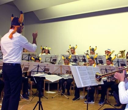 Zur Wickie-Suite von Christian Bruhn gab’s das passende Outfit.  FOTO: LEIPPERT