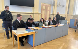 Zwei Brüder (3. von links und 3. von rechts) müssen sich wegen versuchten Mordes vor dem Landgericht Hechingen verantworten. In