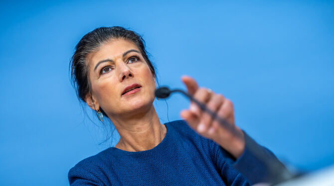 Sahra Wagenknecht (BSW - Bündnis Sahra Wagenknecht) bei der Pressekonferenz zur Neuaufstellung des BSW.