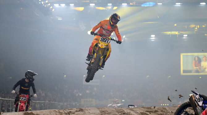 2025, 41. Supercross, ADAC, Elektro, Freestyle, Motocross, SX1, SX2, SX4 Die Hoffnung auf die Qualifikation für die Finalläufe erfüllt sich für den Grabenstetter Mark Scheu nicht.