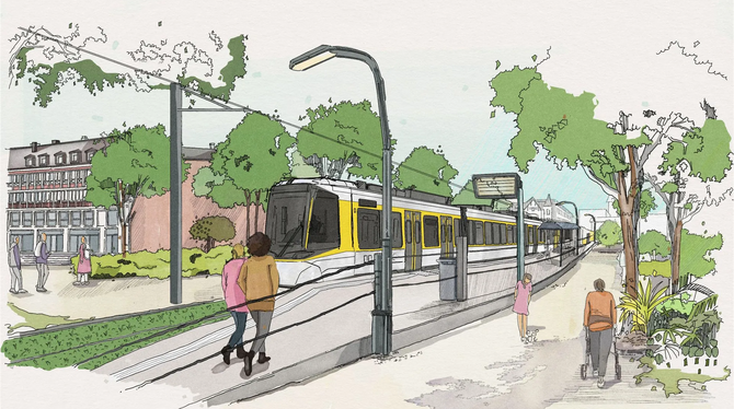 Regional-Stadtbahn, Stadtbahn, Trasse, Pfullingen, Trassenvariante, Bahnhof, Fahrradweg Auf welcher Trasse die Regional-Stadtbahn durch Pfullingen fährt, wird bald entschieden.