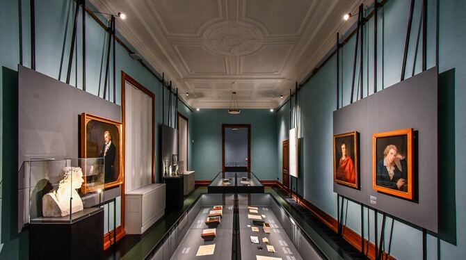 Friedrich Schiller, Schiller-Nationalmuseum Marbach Blick in die neue Schiller-Dauerausstellung in Marbach.