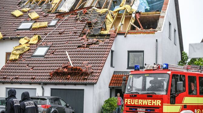 Nach dem Unwetter in Baden-Württemberg - Donaustetten Nach dem Unwetter in Baden-Württemberg - Donaustetten