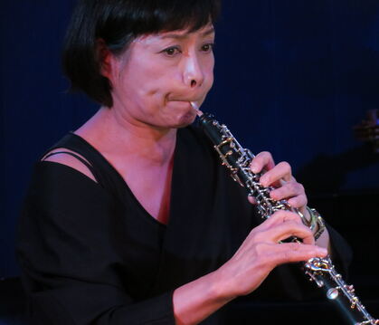Meisterin feiner Melodik: Yuko Schmidt an der Oboe beim Auftritt des Kirschblütenquartetts.