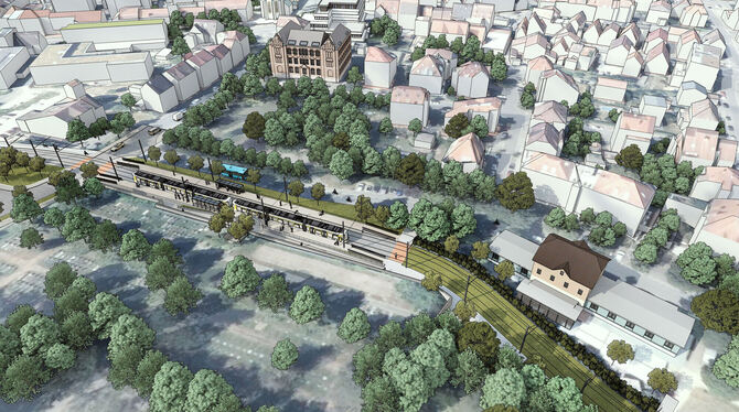 Die Regional-Stadtbahn wird auf der Alten Bahntrasse durch die Echazstadt fahren. Einen Halt wird es am alten Bahnhof geben.