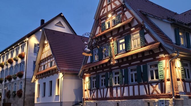 Nehren verbuchte 2023 Rekordeinnahmen - inzwischen muss im Rathaus (links) aber mit roten Zahlen gerechnet werden. Die Rücklagen