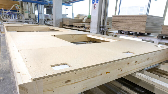 Bau Fertigung bei Schwörer Haus in Hohenstein-Oberstetten