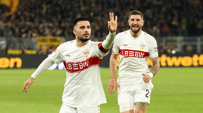 Eins, zwei drei: Deniz Undav glänzt in Dortmund mit einem Dreierpack.