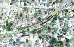 Eine Visualisierung des Zweckverbands zeigt die künftige Haltestelle Ohmenhausen Mitte zwischen der Straßenkreuzung Fehlhaldenwe