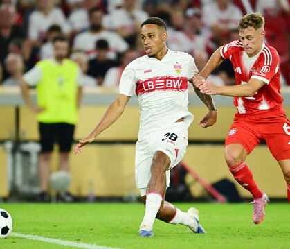 Das 1:2 im Supercup gegen den FC Bayern war für Nikolas Nartey (links) und den VfB die bislang letzte Heim-Niederlage.  FOTO: WI