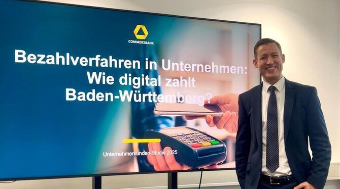 Florian Lammert, Regionsleiter Unternehmerkunden bei der Commerzbank Reutlingen, präsentierte die Ergebnisse der Studie.
