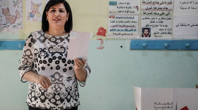 Oppositionspolitikerin Abir Moussi Oppositionspolitikerin Abir Moussi