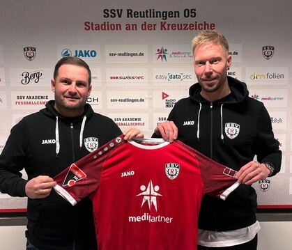 Das künftige Trainerteam des SSV Reutlingen: Cheftrainer Thomas Herbst (links) und Co-Trainer Marvin Petzschner.