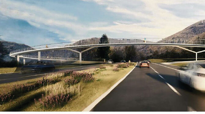 So sieht künftig der Ortseingang von Bad Urach aus Richtung Metzingen aus. Das Bild zeigt die Visualisierung des Stuttgarter Ing