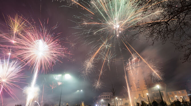 Happy New Year: Silvester vorm Tübinger Tor.